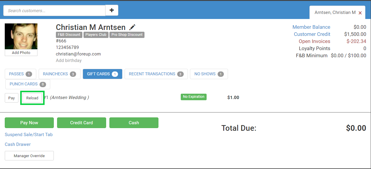 Day 9 Liabilities & Historic Gift Card Reports foreUP